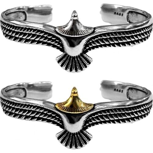 Creative Retro Bracelet Eagle Design Open Cuff Bangle Vintage Jewelry Gift Ornament For Convenient Wedding Daily Life