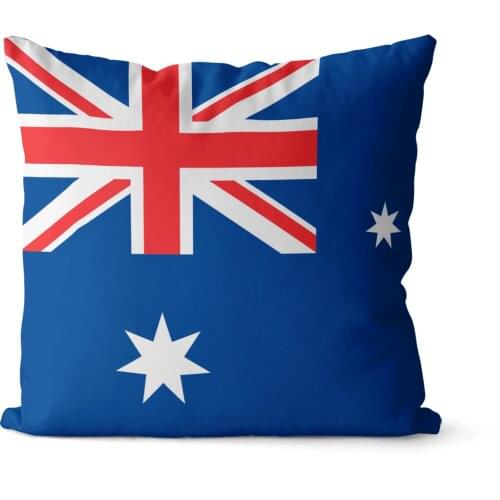 Flag of Australia pattern square pillowcase pure cotton linen pillowcase party home decoration sofa cushion cover 45x45cm 40x40