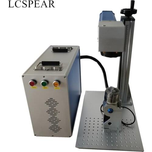 30W Raycus or JPT fiber laser marking machine metal laser engraving machine with rotary tools have a good price