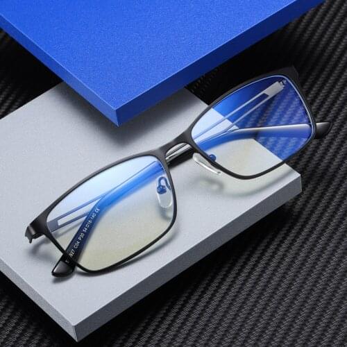 Metal Frame Anti-blue Light Weight Computer Glasses Rectangular Eyeglasses Anti-blu Ray Small Optics Eyewear Frames Women Men