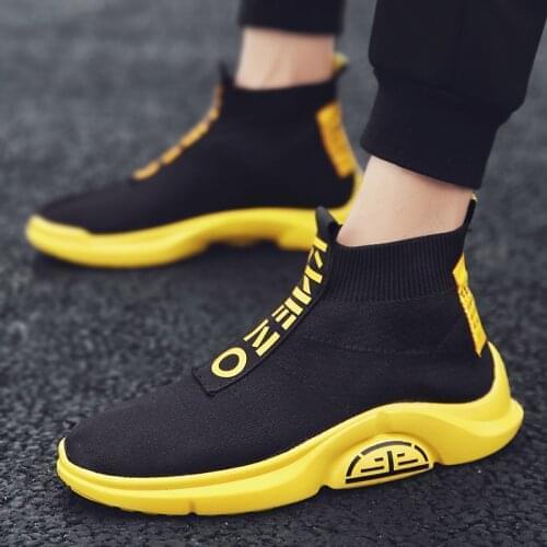 2021 New Men Casual Shoes Lightweight Air Mesh Outdoor Breathable Cool Male Shoes Platform Sock Sneakers Zapatillas Hombre