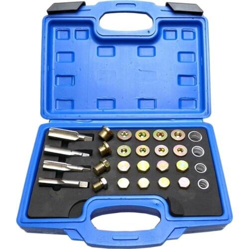 64Pc Oil Pan Thread Repair Kit Sump Gearbox Drain Plug Tool Set M13 M15 M17 M20