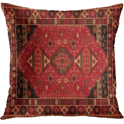 Emvency Throw Pillow Cover Pattern Indian Persian Carpet Tribal and Changing Colors Abstract Decorative Pillow Case Home Decor