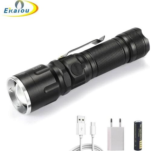 New Rechargeable USB XHP50.2 LED Flashlight 3000 Lumens Zoom 5 Mode Powerful Tactical Torch Handheld 18650 Battery Flash Light