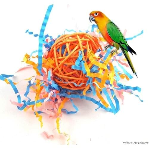 Pet Bird Toy Cockatiel Parrot Natural Rattan Ball Toys For Birds Training Playing Chewing Lovebird Supplies