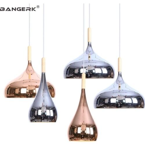 Loft Style Single Head LED Pendant Light Modern Chrome Rose Gold Iron Hanging Lamp Dining Room Lights Home Decor Lighting