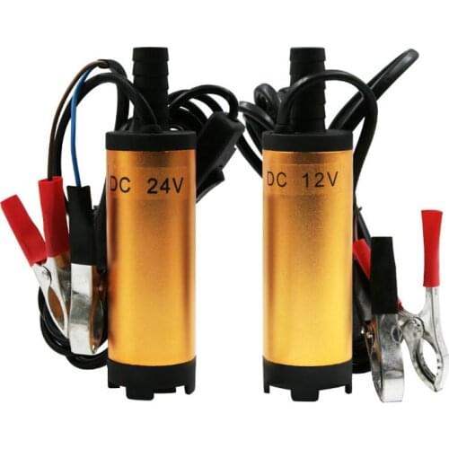 12/24V DC Aluminium Alloy Car Auto Electric Submersible Pump Crude Oil 12L / Min Fuel Water Oil Transfer Submersible Pump