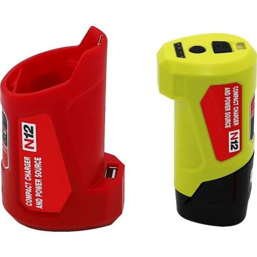 2x Portable USB Battery Charger and Power Source Fit for 48-59-1201 M12 USB Adapter-Red & Yellow