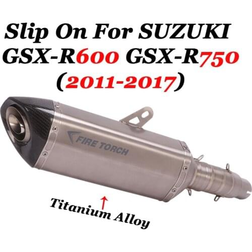 Slip On For SUZUKI GSXR600 GSXR750 2011-2017 Motorcycle Titanium Alloy Middle Link Tube Exhaust Connect Exhaust Muffler Pipe