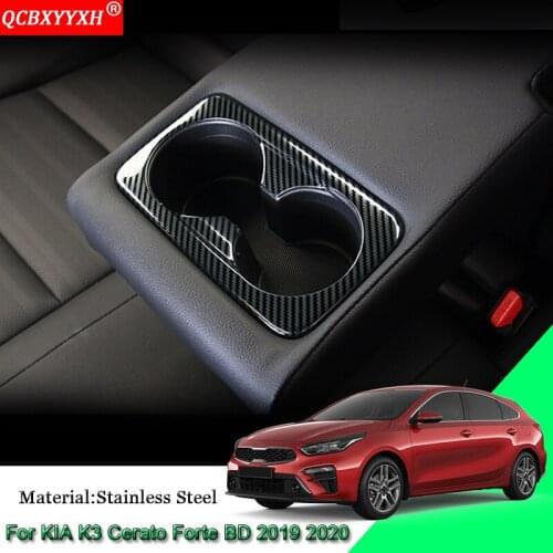 Car Styling Car Interior Rear Cup Holder Panel Stickers Sequins Decoration Car Accessories For Kia K3 Cerato Forte BD 2019 2020