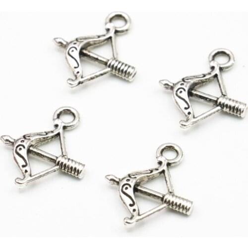 Tibetan Silver-color Bow Arrow Pendant DIY Finding 10PCS Spacer Beads Jewelry Accessories Necklace Bracelet Crafts Finding sA317
