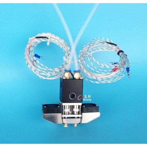 UM2+ Ultimaker 2+ 3D printer complete dual print head hot end kit all metal kit dual nozzle 1.75/3mm for DIY 3D printer