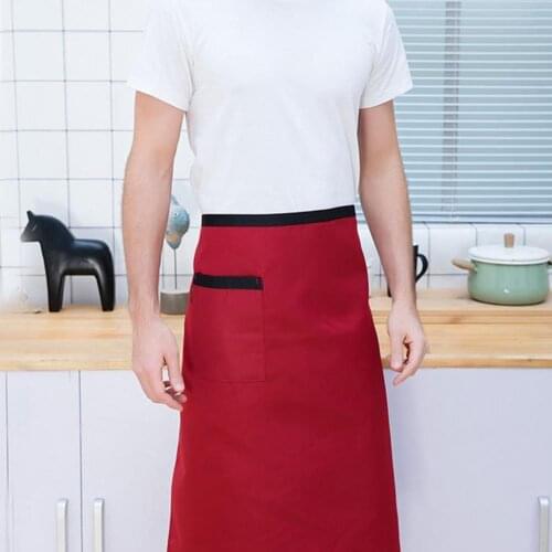 Stain Resistant Cooking Apron Simple Breathable Fashion Striped Plaid Half-length Apron for Kitchen Cafe Household Cleaning