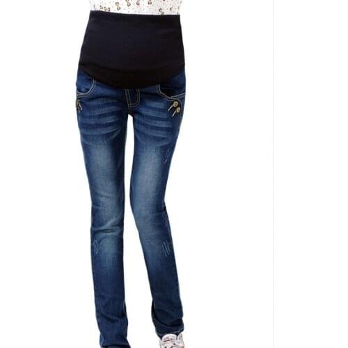 2016 Spring Maternity Pants for Pregnant Women Cotton Maternity Jeans Clothing Pregnant Women Gestantes Pregnancy Denim Pants