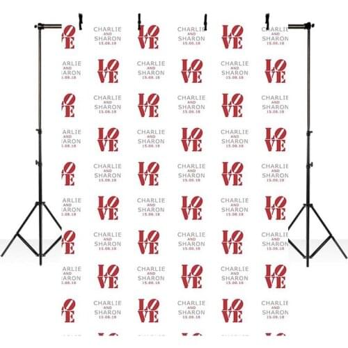 Custom red Panel Love Letter Party white background Vinyl cloth High quality Computer print wedding backdrop