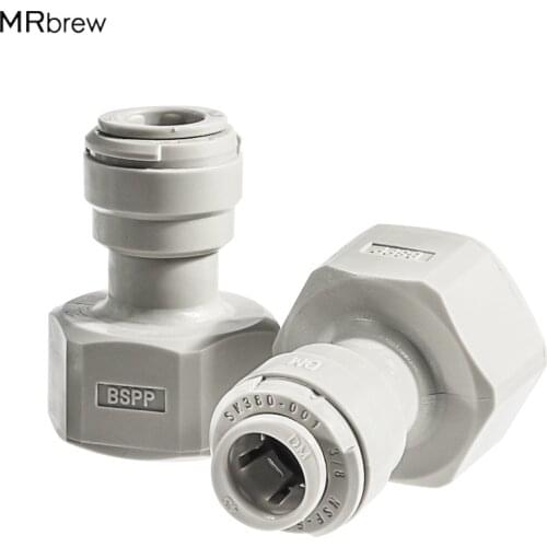 Push-in Fittings Female Adaptor 3/8" x 5/8 Thread quick disconnect for Beer Faucet Shank Sankey Keg Coupler home brewing