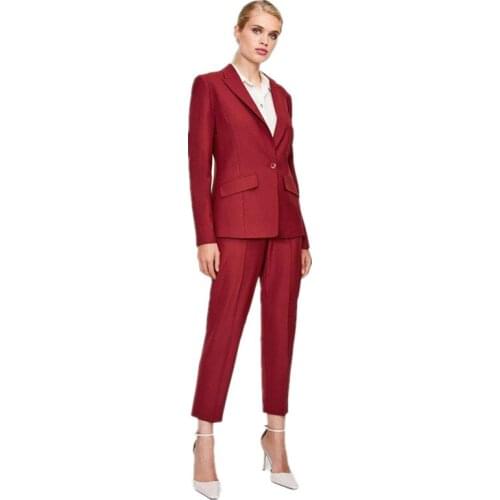 Womens pants suits Womens suit two-piece blazer+ trousers Womens business casual wear костюм женский брючный