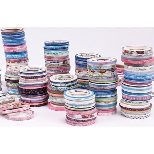 100 Rolls Washi Tape Foil Gold Skinny Decorative Masking Scrapbooking Washi Tapes DIY Handbook Masking Tape