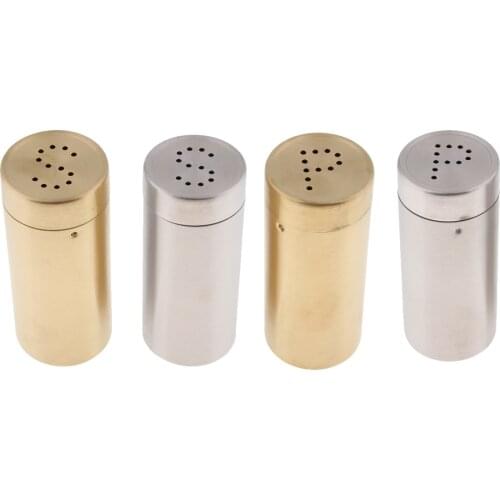 2Pcs Stainless Steel Salt Pepper Shakers Elegant Salt Pepper Kosher Sea Salts Spices Multi-purpose Kitchen Tool - Silver/Gold
