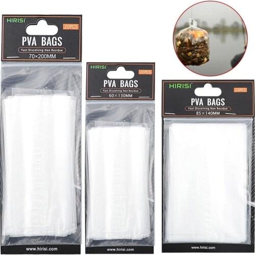 200PCS/pack PVA Bags Carp Fishing Fast Dissolving Non Residue Coarse Fishing Tackle Carps Bait Bags 70*200mm 85*140mm 60*130mm