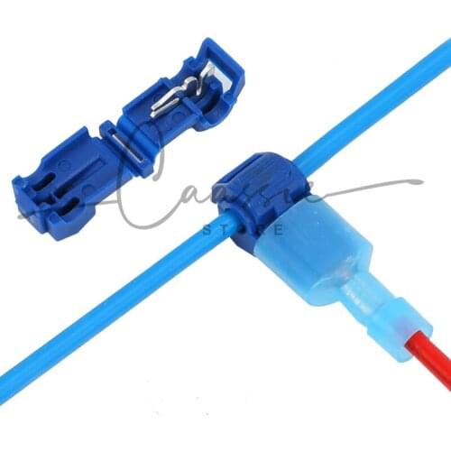 20pcs=10set L1 Blue T Type Quick Splice Crimp Terminal Wire Convenient Connector For 1.2-2.5mm Line