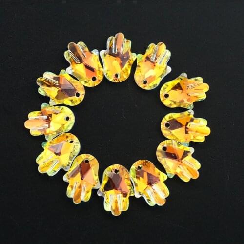 20PCS AB Color Fatima Hamsa Hand Crystals Bead Chandelier Part Suncatcher Rainbow Maker Home Decor Protection DIY Jewelry Making