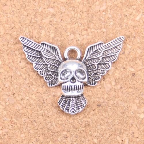 32pcs Charms fly skull bat 34x25mm Antique Pendants,Vintage Tibetan Silver Jewelry,DIY for bracelet necklace