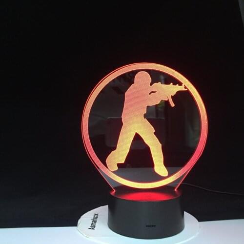 Soldier 3d Lamp Colorful Touch Gradual Led Visual Led Night Light Gift Decoration Table Lamp Lovely Cartoon Childrens Toys