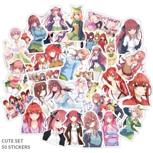 50pcs/set The Quintessential Quintuplets Stickers Skateboard Guitar Travel stickers for laptop Door Luggage Bike Stickers