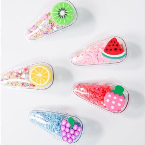 Hair Accessories Quicksand Summer Wind Vacation Style Fruit Shape Girls' Hairpin Amazon Southeast Asia Cross-Border Supply