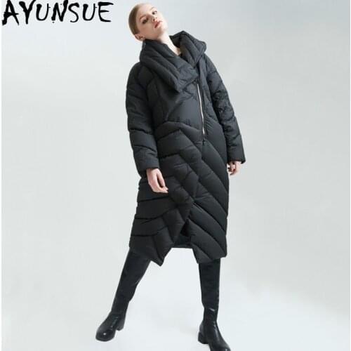 AYUNSUE 2020 New Winter Down Jacket Women Thick Warm Puffer Long Coat Female Parka Womens Down Jackets Oversize Sobretudo KJ601