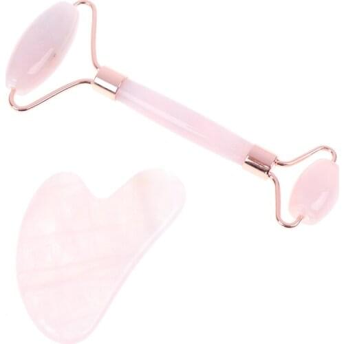Face Lift Massager Crystal Roller Facial Massage Relaxation Jade Roller Stone Natural Rose Quartz Beauty Skin Tool Girl Gift