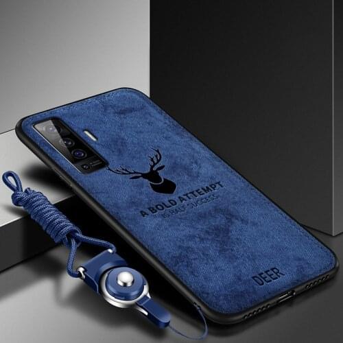 For VIVO X50 PRO Plus Case Soft Silicone+Hard fabric Deer Cat Protective Back Cover Case for VIVO X60 Pro Plus x50 x60pro+ shell