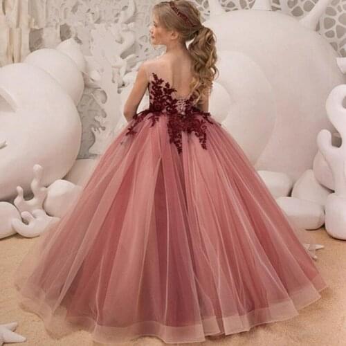 Flower Girl Dresses Lace For Wedding First Communion Dresses Party Prom Princess Gown Pageant Dresses