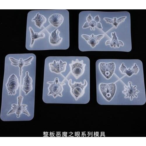 DIY crystal gutta percha mold devils Eye Owl semi three dimensional jewelry whole board silicone mold molds