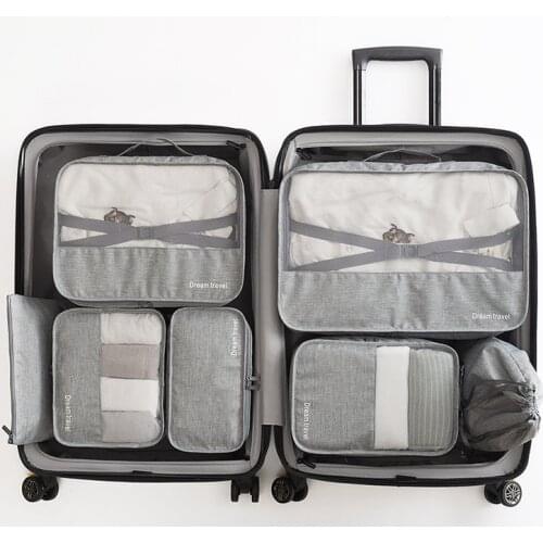 High Quality 7PCS/Set Travel Bag Large Travel Organizer Duffle Bag Portable Luggage Suitcases Bags Packing Cubes Gament Bags