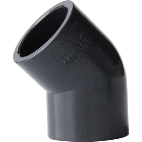 Gogo PVC 45 degree elbow straight bend UPVC chemical water supply pipe plastic joint 20-40mm