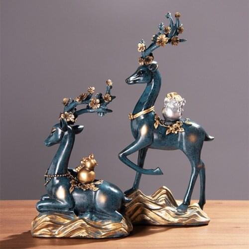 CREATIVE NORDIC DEER SCULPTURE ARTWORK, CHRISTMAS CRAFT GIFT, HOME OFFICE RESTAURANT BAR TABLE DECORATION
