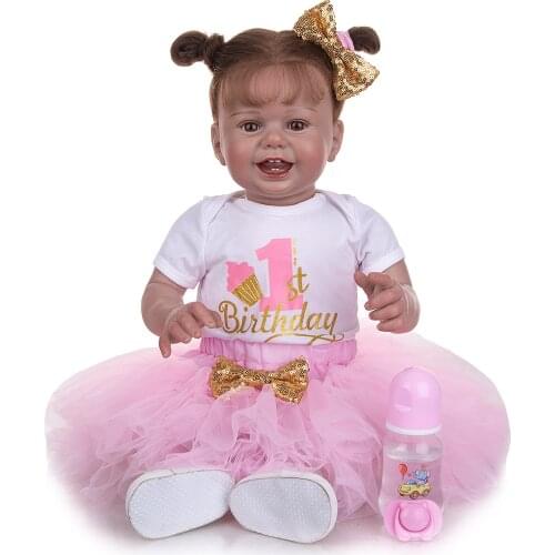 27 Inch Smulation Baby Reborn Dolls Lovely Soft Cloth Body Babies Doll Toy For Children Birthday