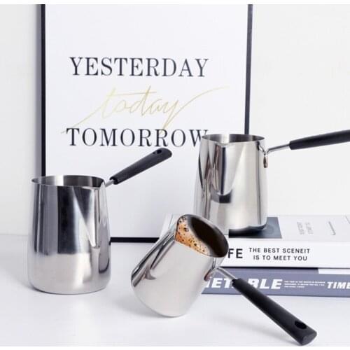 Long Handle Espresso Steaming Pitcher Latte Milk Frothing Jug 350ml 600ml 1000ml Stainless Steel Wax Melt Pot Kitchen Office