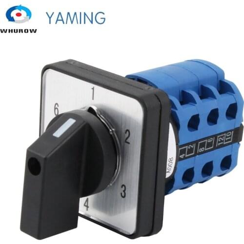 LW26-20/3 Three Poles 1-6 Positions Changeover Selection Rotating Circuit Signal Control 20A 660V Rotary Cam Switch