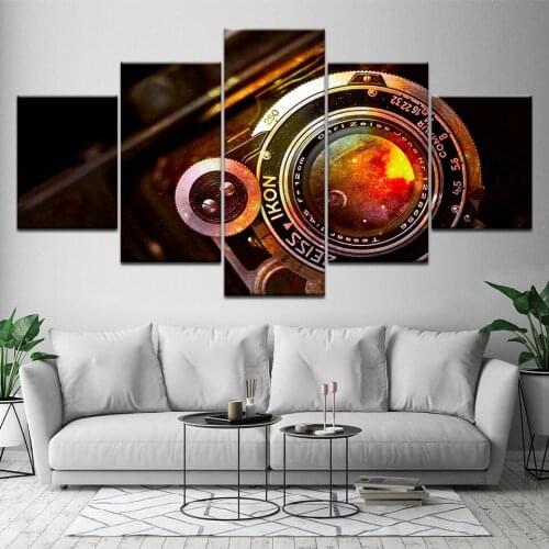 Photography Fancier Fashion Camera 5 panel Picture Print on Canvas for Modern Wall Art Home Decorations Customized and Wholesale