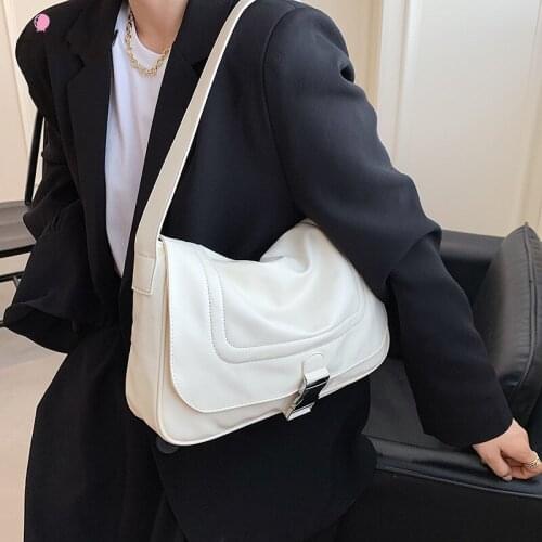 Ladies Fashion Bags Womens Simple PU Underarm Bags Retro Shoulder Bags Large Capacity Shoulder Diagonal Womens Bags