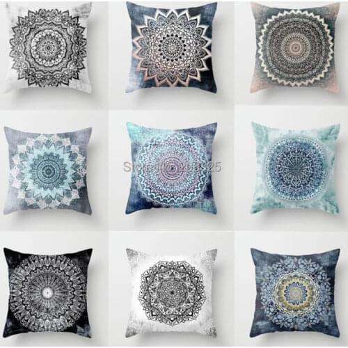 ZENGA Mandala Polyester Cushion Cover Bohemian Geometric Pillow Case Home Decorative Pillow Cover For Sofa Car almofadas Para