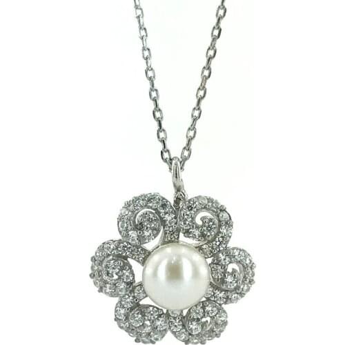 New Original Pearl Gold Model Silver Necklace