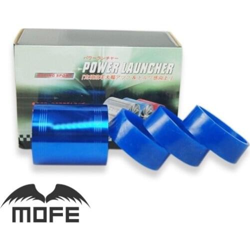 Original Logo Aluminum 64~75mm Universal Dual Propeller Fuel Saver Fan Blue