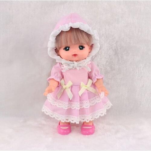 Suitable for 25cm baby clothes Mellanchan doll clothes accessories pink lace princess skirt + hat dress girl gift doll dress