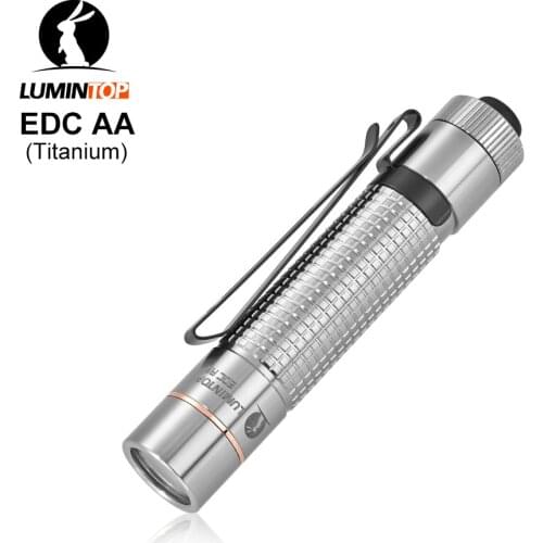 Lumintop EDC AA Titanium 550 lumen 160 meters 14500/AA portable flashlight forward clicky tail switch mini flashlight