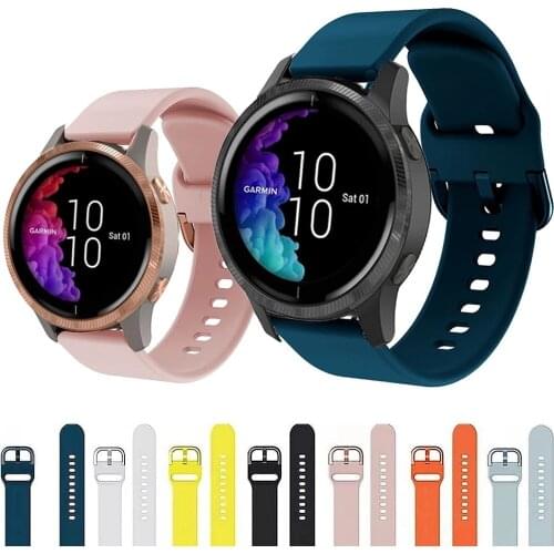Silicone Watchband Strap for Garmin Venu SQ /GarminMove 3 Luxe Style/Vivoactive 3 Band Smart Watch Bracelet Wristband Correa
