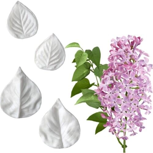 Lilac Flower Leaves Silicone Mold Fondant Cakes Decorating Tool Molds Sugarcraft Chocolate Baking Tools For Cakes Gumpaste Form